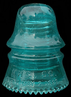 CD 151 HG Co 1893, milk swirled aqua